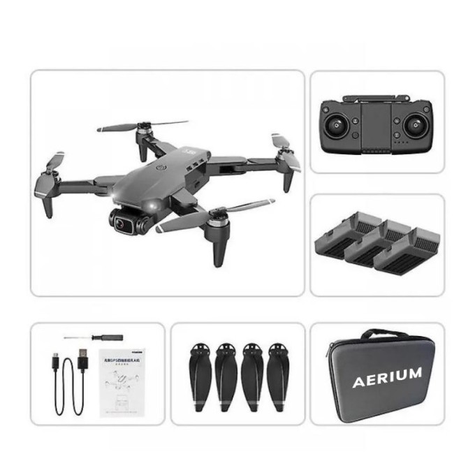 AERIUM L900 GPS 4K drón, fekete - 3 akkumulátor